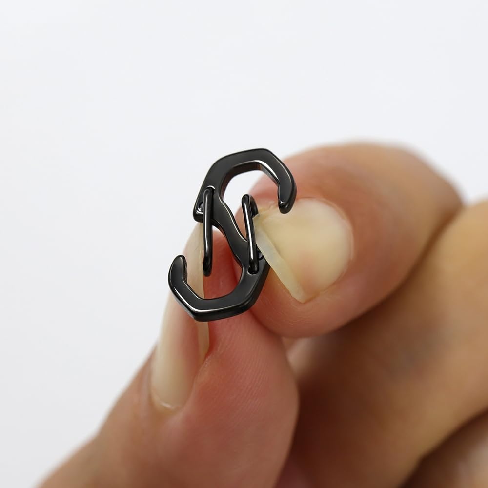 3Pcs Pinch Bails for Pendants Clasp Connectors Bails for Jewelry Necklace Clip Pendant Clasps (0.63In, Black)