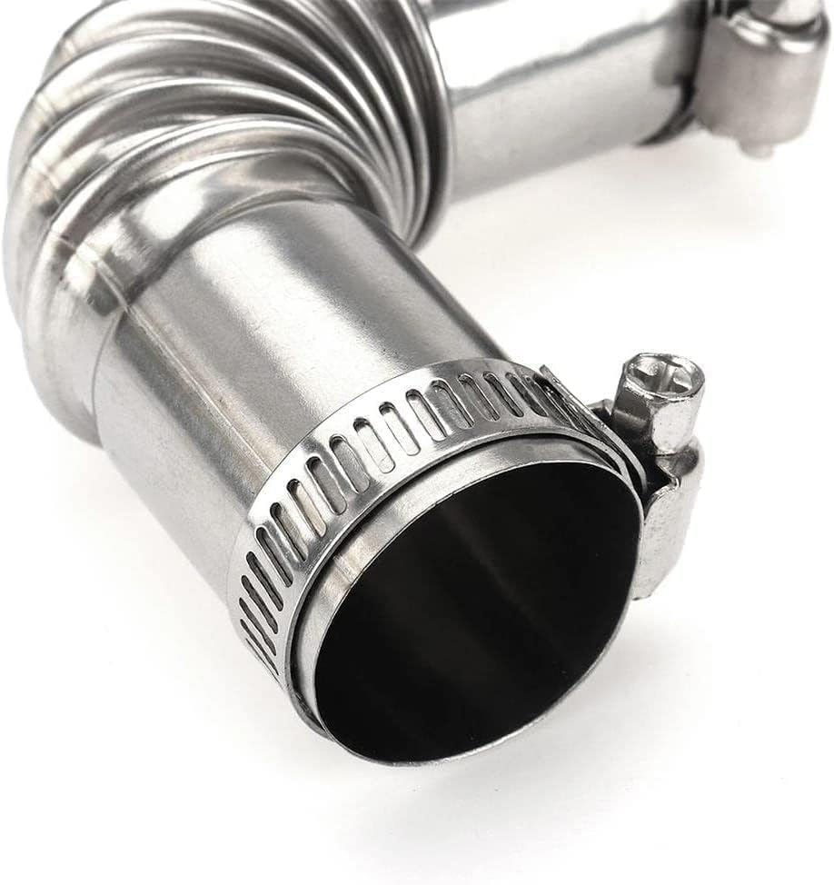 Silver Stainless Steel 24Mm Air Diesel Parking Heater Exhaust Pipe Tube Elbow Connector for Webasto Eberspacher Diesel Boat Heater 13Cm Exhaust Pipes and Tips,Replacement Parts image number 1