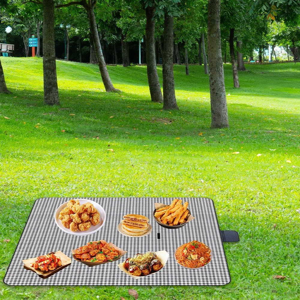 Picnic Blanket Waterproof Extra Large, Foldable Beach Mat Portable Picnic Rug, Multi-Purpose Camping Rug, for Garden, Balcony, Backyard, Beach (Blue, 200X200Cm) image number 4