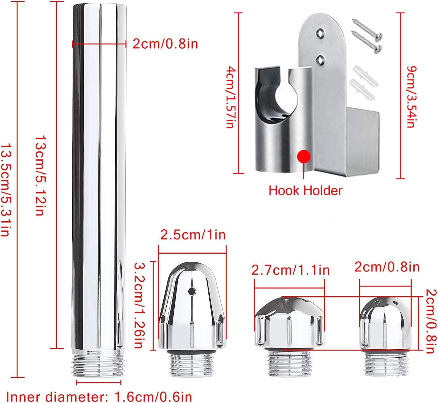 Enema Shower with 3 Heads Aluminum for Cleansing Colonic Douche System + Water Tank Hook (Silver) image number 5
