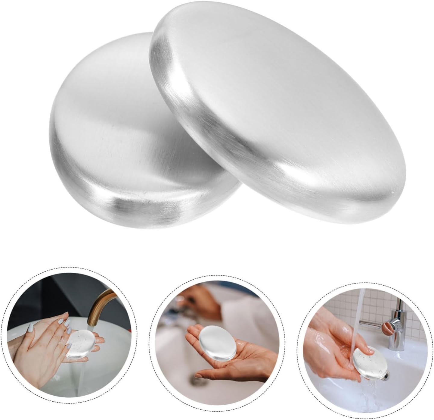 TINEASUR 2Pcs Metal Soap Bars Stainless Steel Odor Eliminating Soaps for Home Restaurant Use
