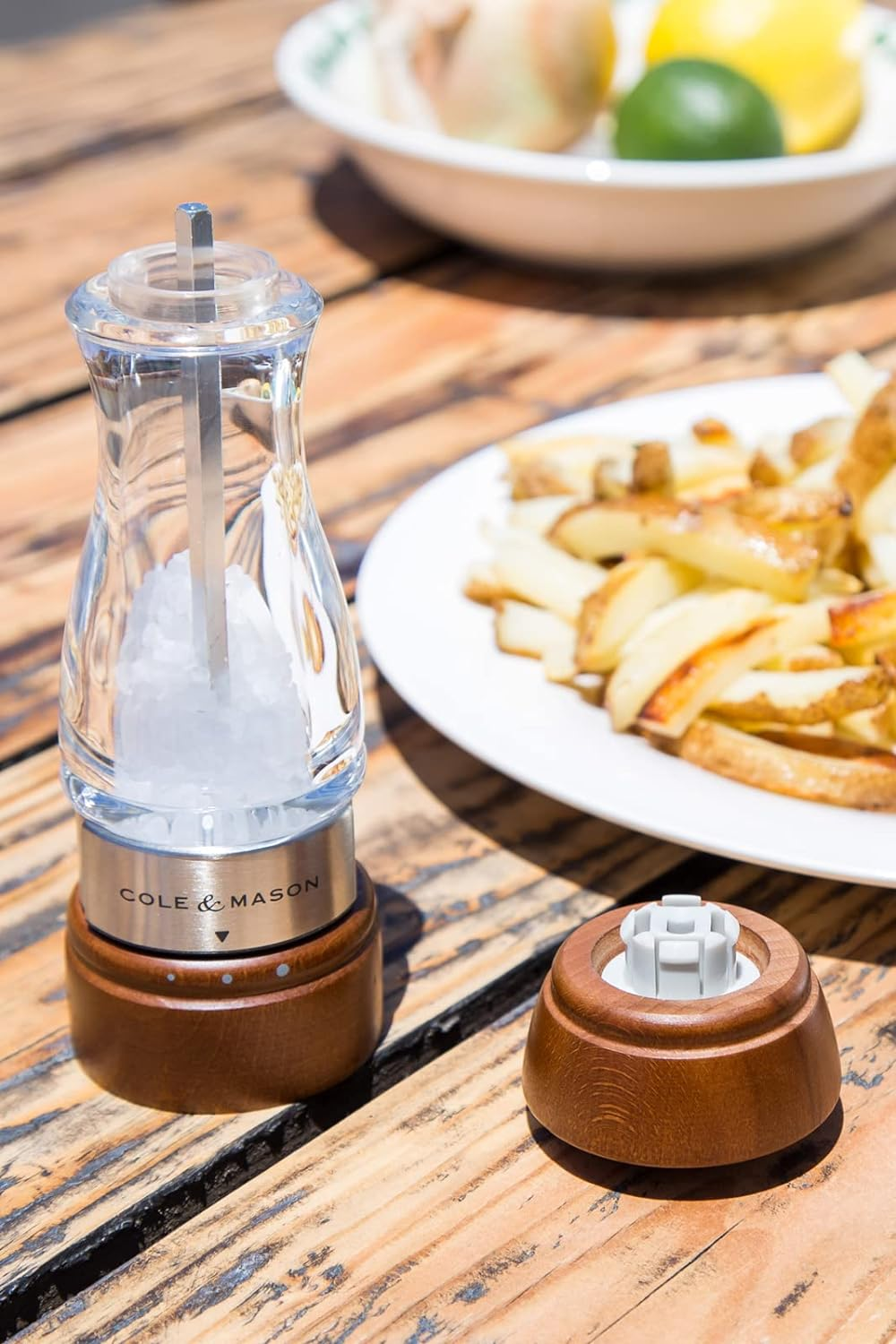 Cole and Mason 31221 Salt Mill Grinder - Brown and Clear Design | Beech Wood | Classic Dark Walnut Stain | Precision+ Mechanism | Diamond-Sharp Ceramic Mechanism | Hardened Carbon Steel Mechanism - Pepper Mill image number 4