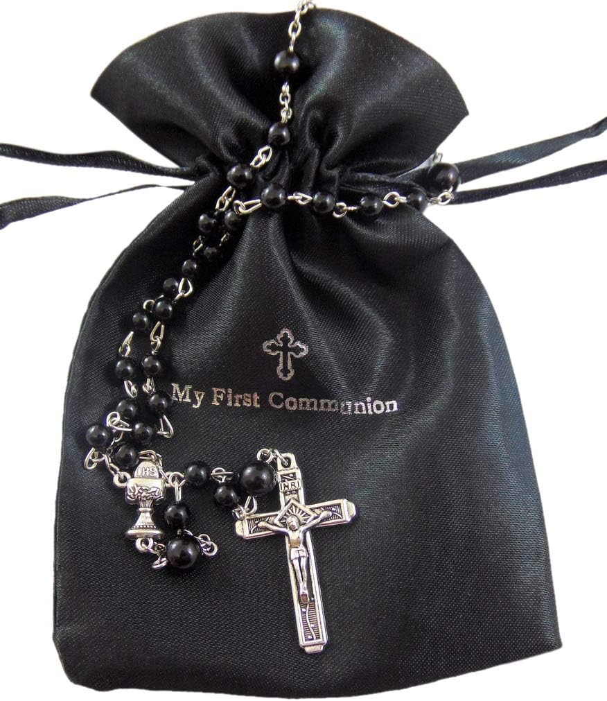 Westmon Works Boys First Communion Rosary Beads with Metal Crucifix & Center with Gift Bag image number 4