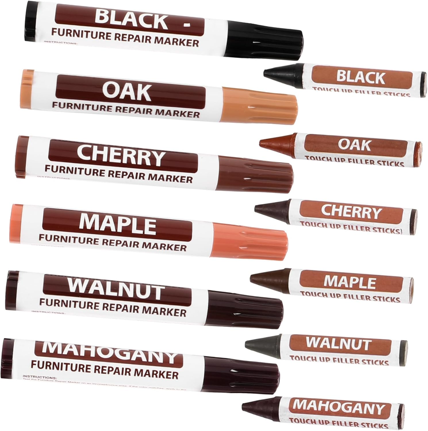Alipis Wood Scratch Repair Markers Set Touch-Up Pens Multi Furniture Touch up Convenient for Home Repair image number 4