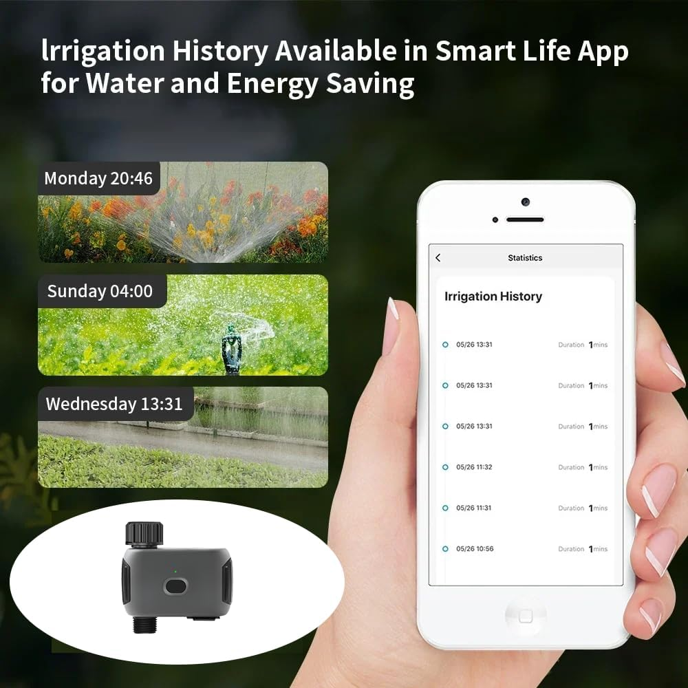 Uantii Smart Irrigation Water Timer Tuya Wifi Sprinkler Timer for Garden Hose,Smart Water Valve Controller,App Control,No Hub Required,Woks with Alexa and Google Home (1 Outlet) image number 1