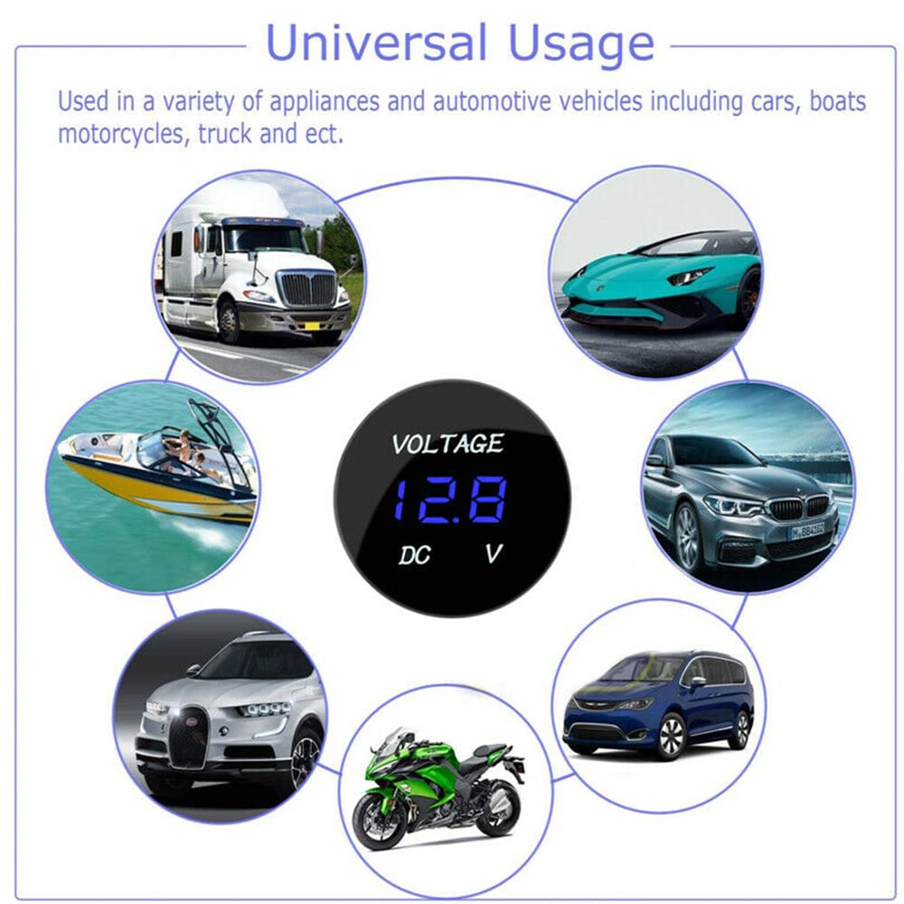 BIGTEDDY DC 12V-24V Voltage LED Digital Display Car SUV Panel Voltmeter image number 3