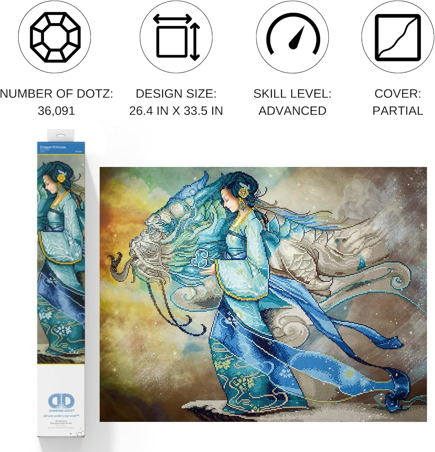 DIAMOND DOTZ DIAMOND DOTZ Dragon Princess - 85 X 67CM (33.5 X 26.4IN) image number 6