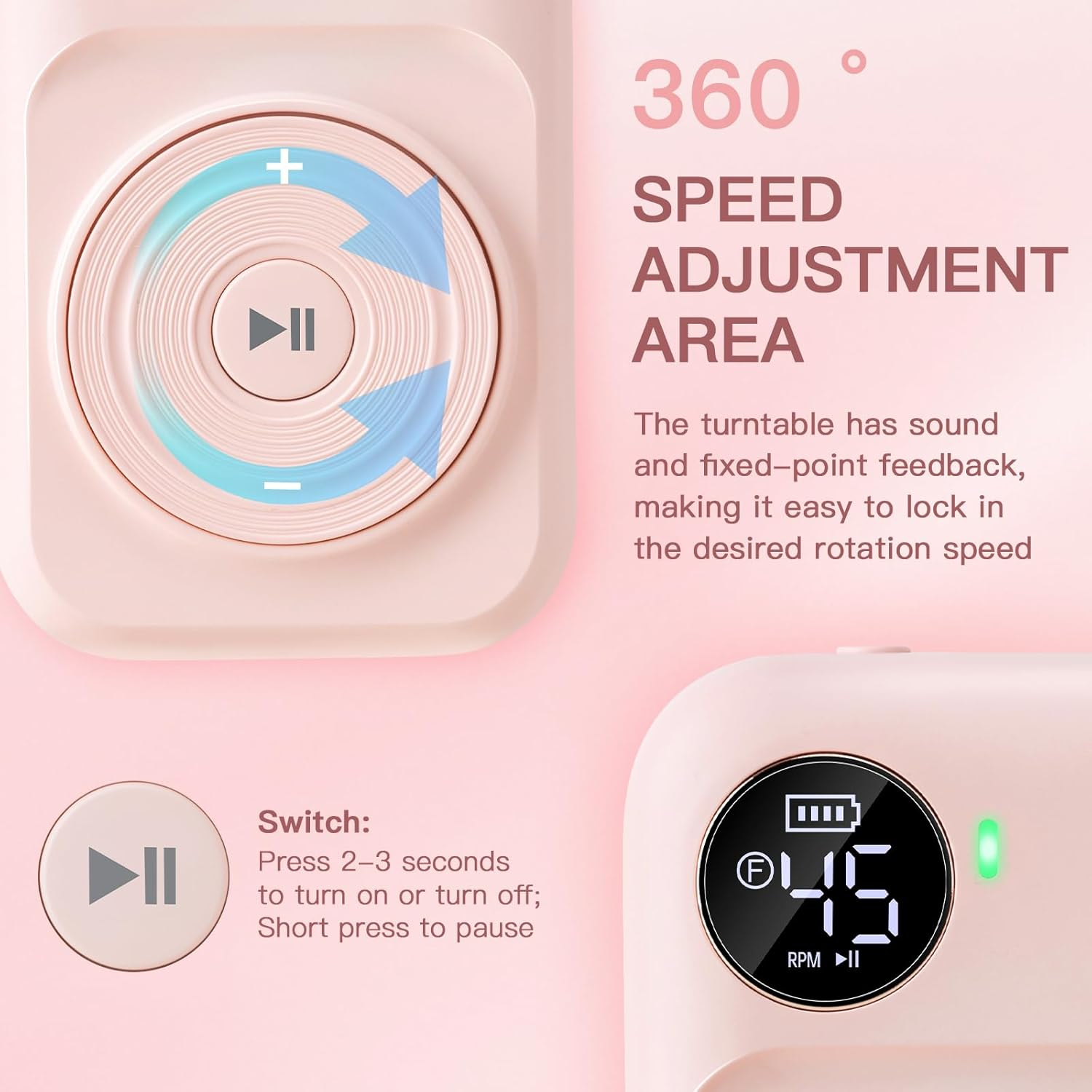 Madenia Professional Nail Drill Machine: 45,000RPM Rechargeable Nails Efile Kit with Low Noise and Low Heat for Manicure & Pedicure in Nail Salon - Perfect for Beginners and Technicians, Pink - Purple image number 3