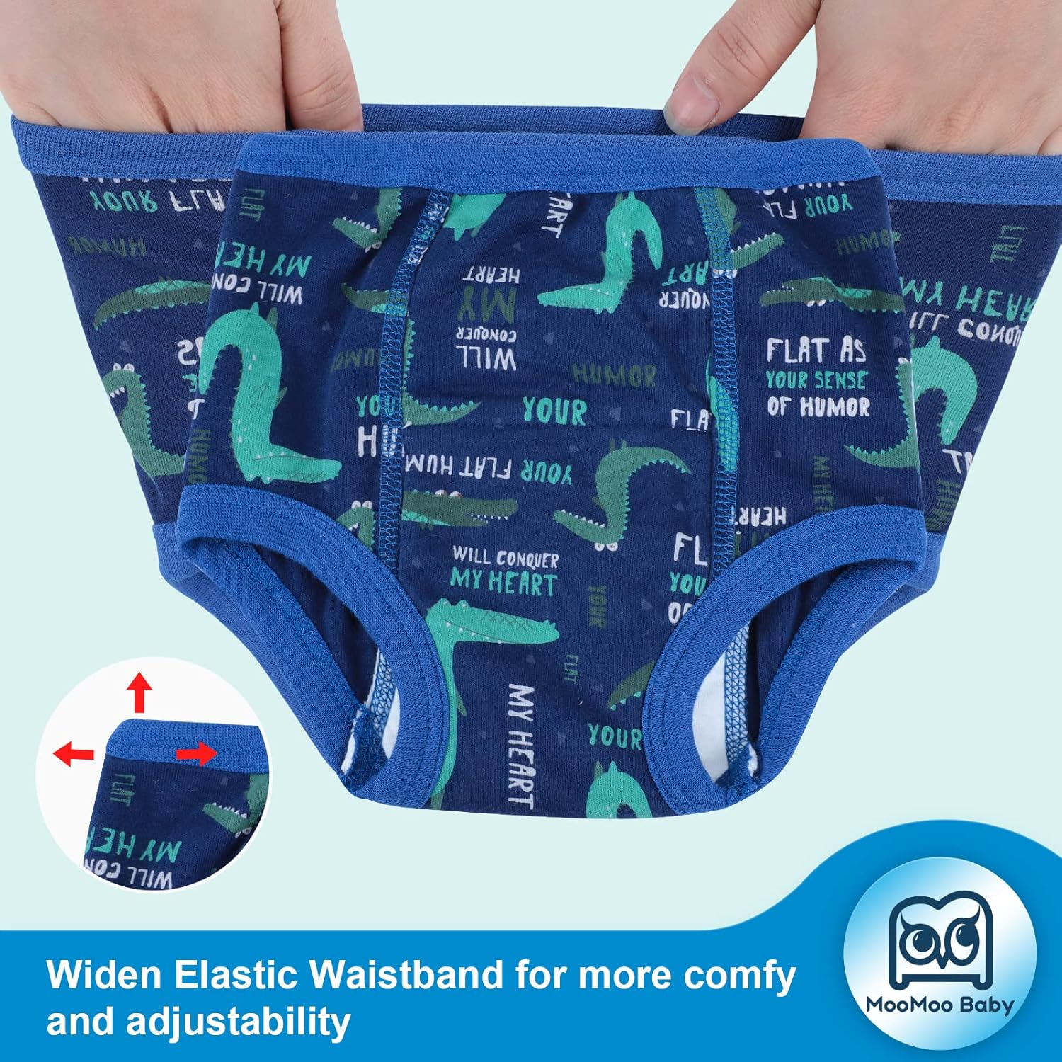 Moomoo Baby Potty Training Pants 4 Packs Absorbent Shark Training Pants for Boys and Girls 3T image number 4