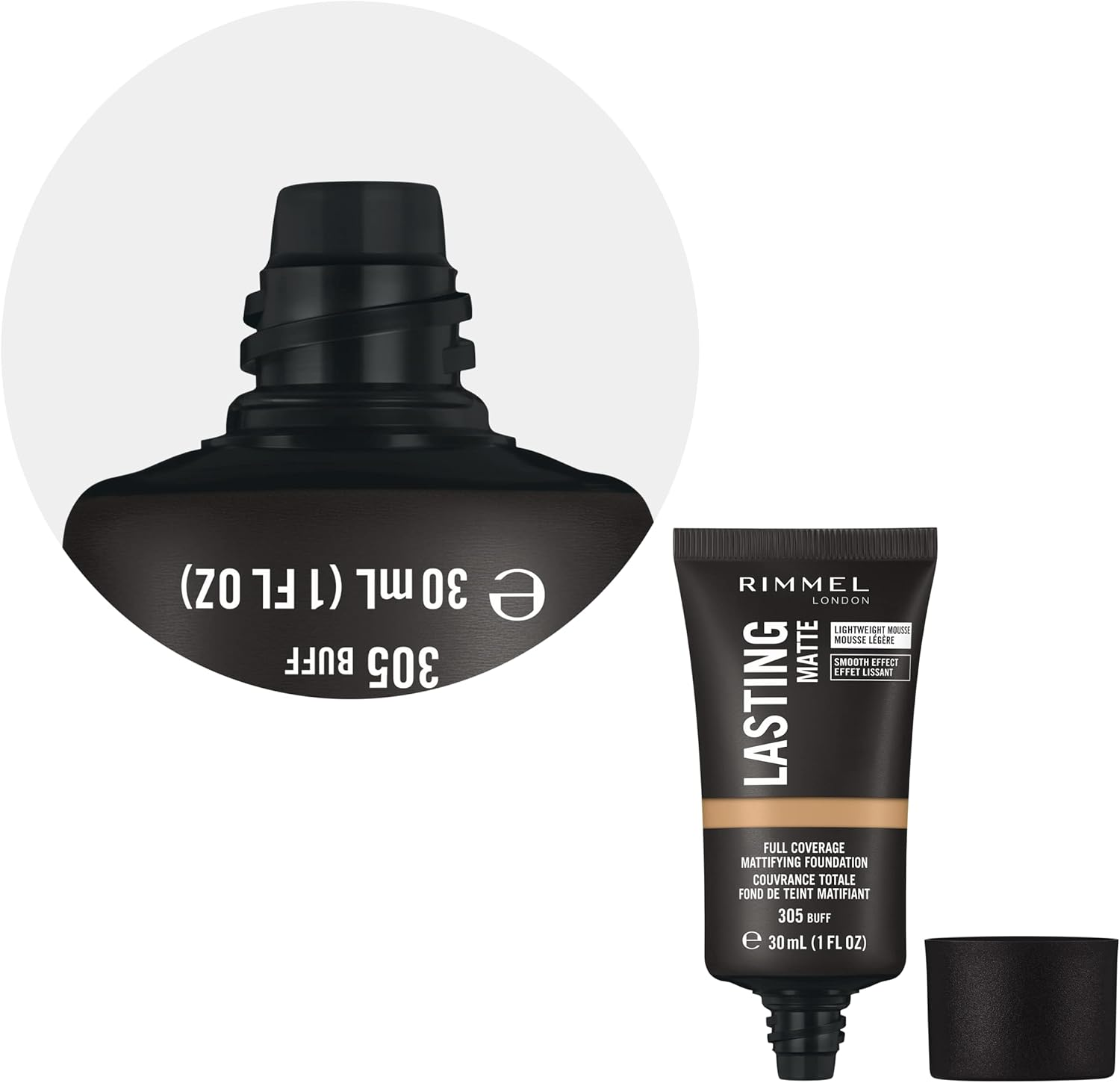 Rimmel London Lasting Matte Foundation, 305 Buff - Buff image number 5