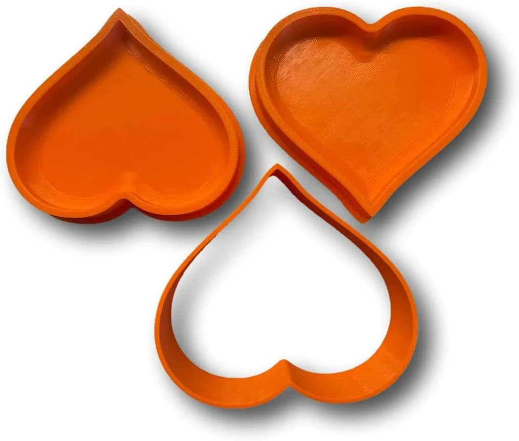 3.5&rdquo;X4&rdquo;X1&rdquo; 3D Heart Shape Bath Bomb DIY Hand Press 3D Printed Mold image number 1