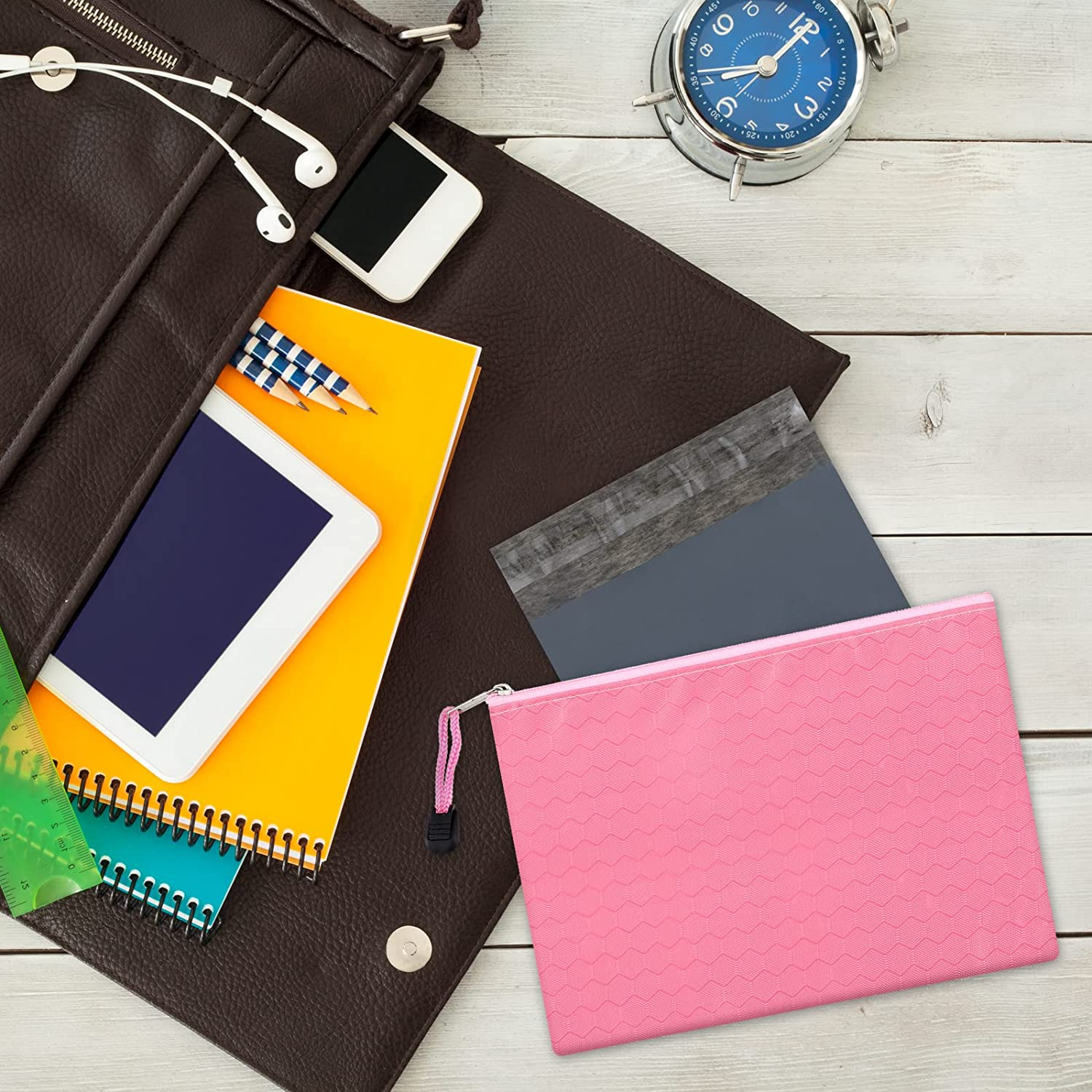 100 Pcs Feminine Personal Disposal Bags and 2 Pcs Purse Pouch with Zipper Sanitary Napkin Disposal Bags Disposable Feminine Hygiene Disposal Bags Black Opaque Discreet Disposal for Tampons Pads Liners image number 1