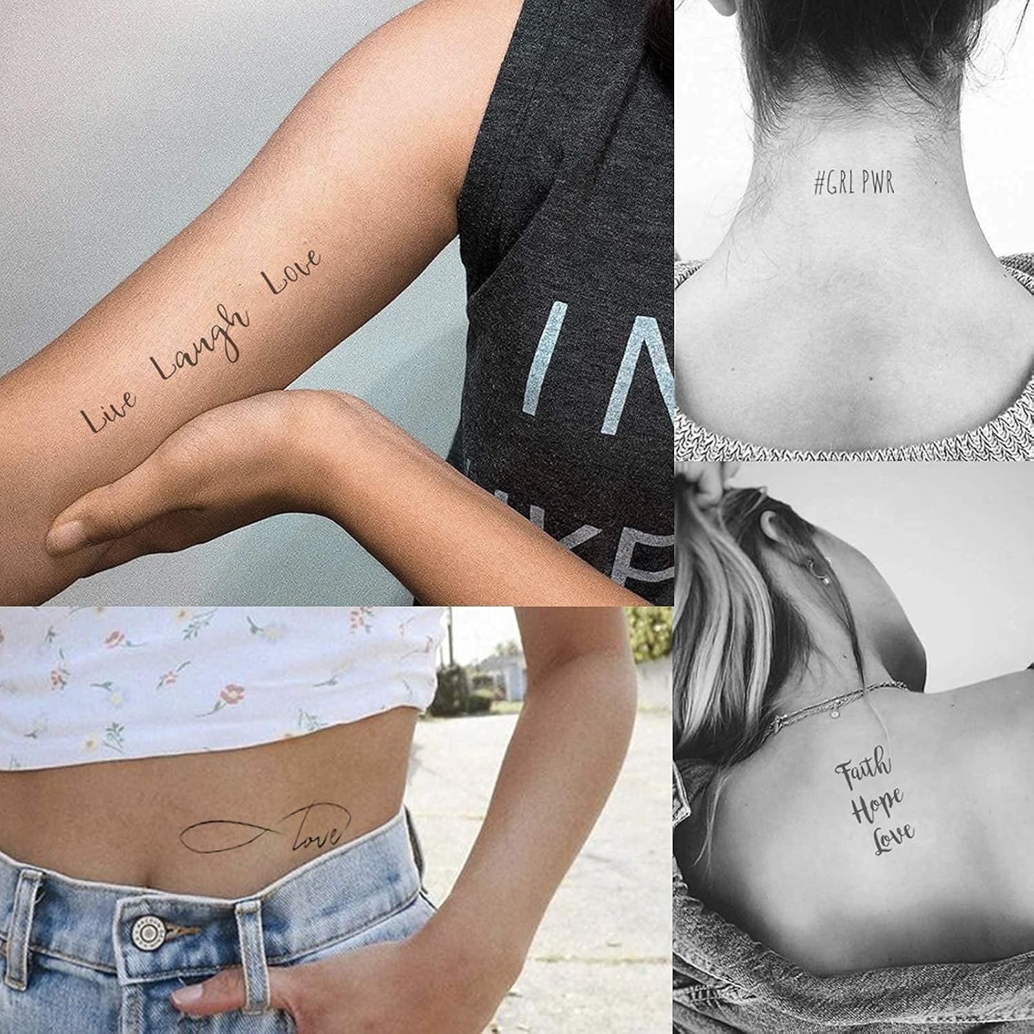 Everjoy Bohemian-Inspired Realistic Temporary Tattoos for Women and Men - Waterproof, Long-Lasting, and Meaningful Tattoo Designs Including Butterfly, Moon, Sun, Love, Letters and Words image number 3