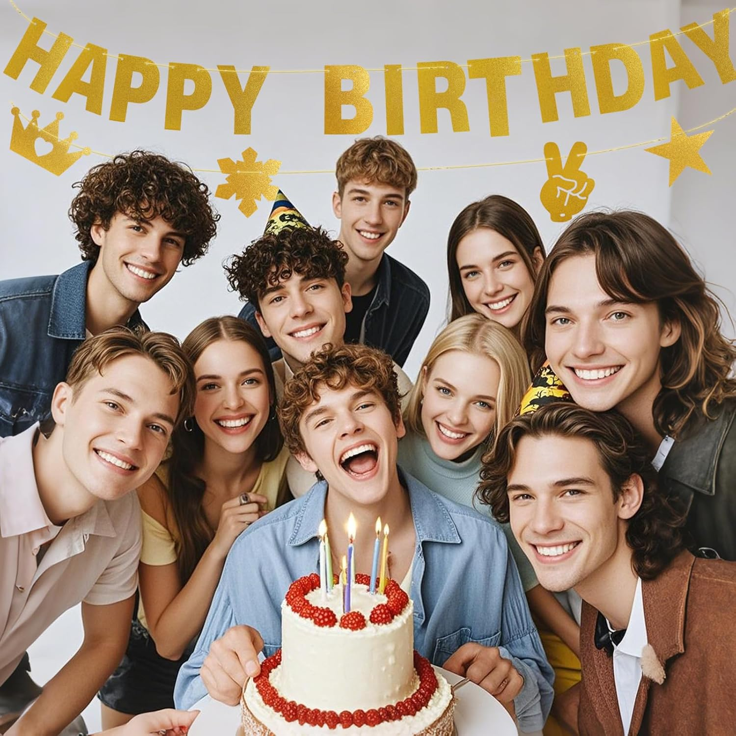 Dqwtb 132Pcs DIY Letter Banner Customizable Glitter Banner Kit Custom Birthday Personalized Hanging Banner 22 Symbols 107 Letters 3 Accessories for Wedding Baby Shower Party Graduation image number 1