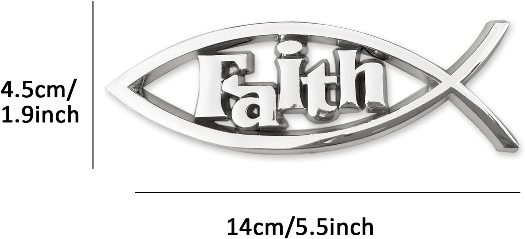 Jesus Fish Christian Car Emblem - Chrome Silver Fish Emblem for Car & Truck Badge image number 2