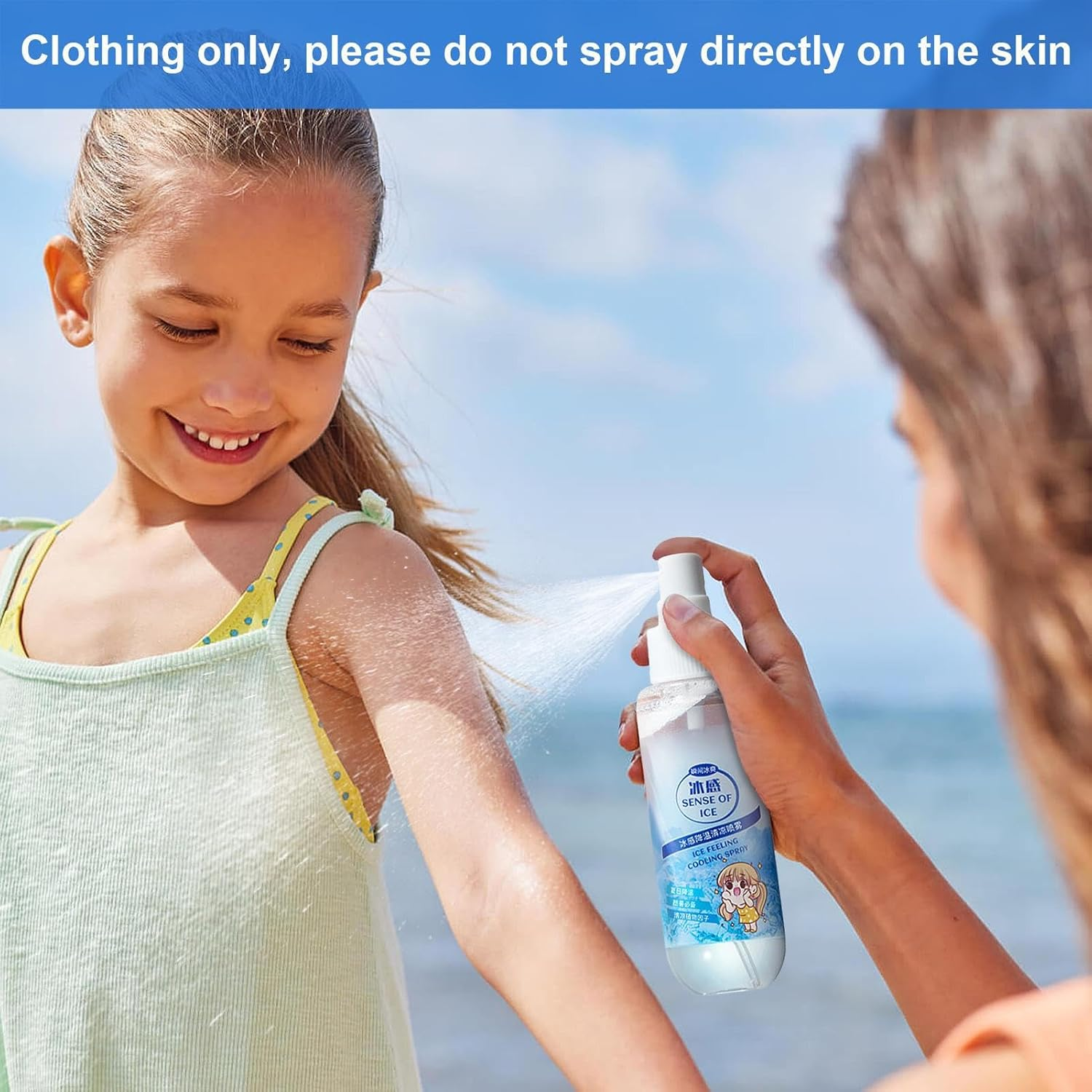 Krujecnt Cooling Spray for Clothes, 100Ml Instant Fine Mist Cool down Spray, Portable Natural Plant Fresh Coolant Scent for Hot Weather, Summer, Students, Outdoors, Boys, Girls image number 2