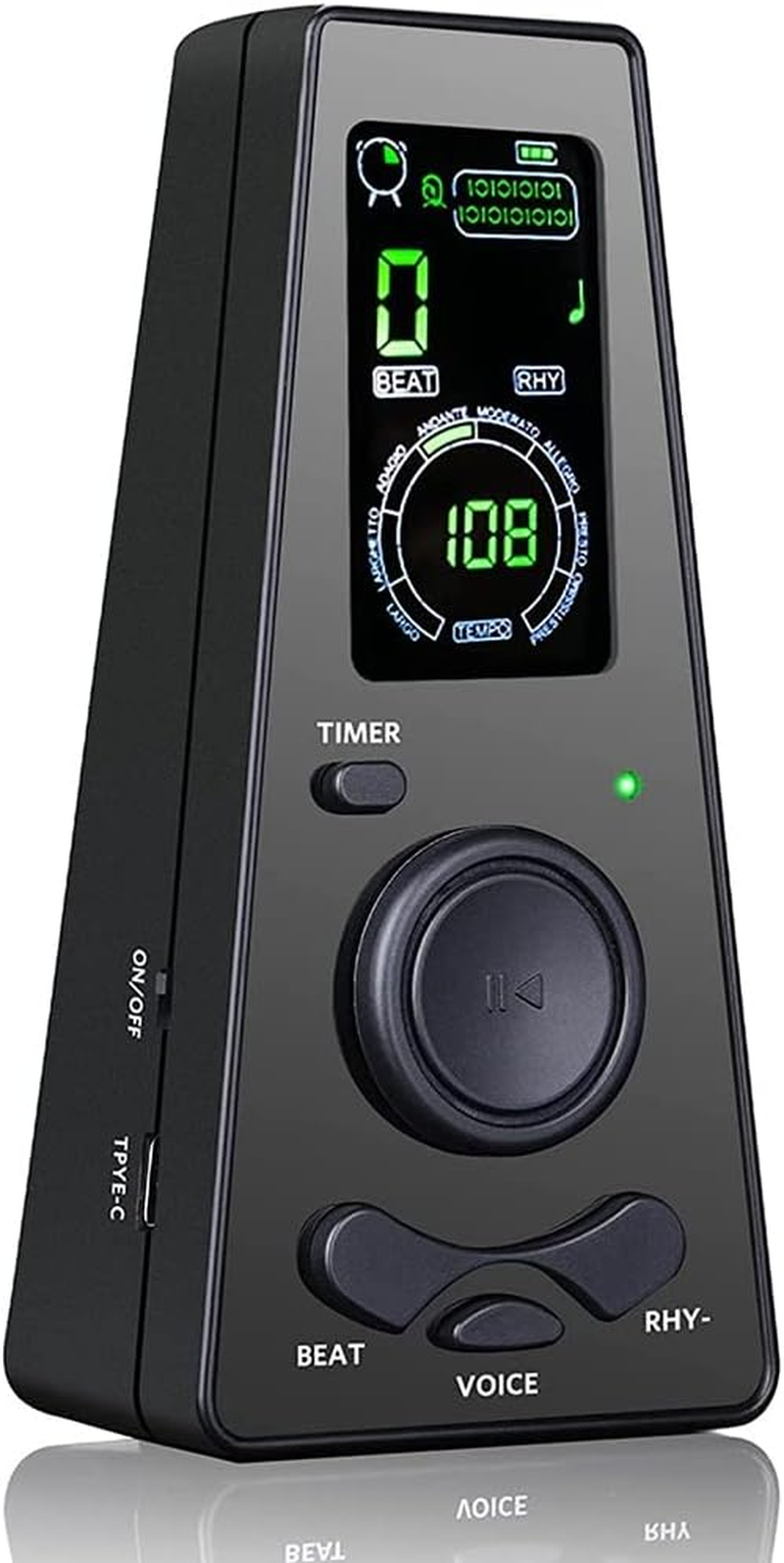 Domoi Electronic Metronome Digital Metronome Universal Metronome for Piano Metronome for Guitar Violin Drum,Black image number 1