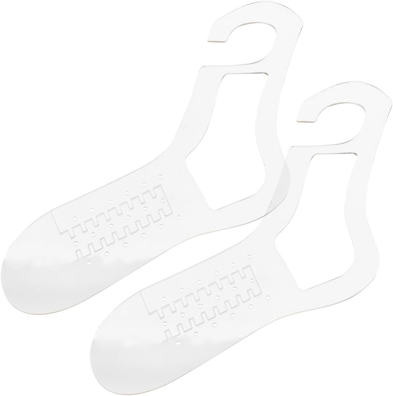 SHINEOFI 2Pcs Transparent Sock Blockers - Acrylic Stretchy Knitting Forms for Handmade Sock Shaping, DIY Weaving Display Tools, Drying Racks