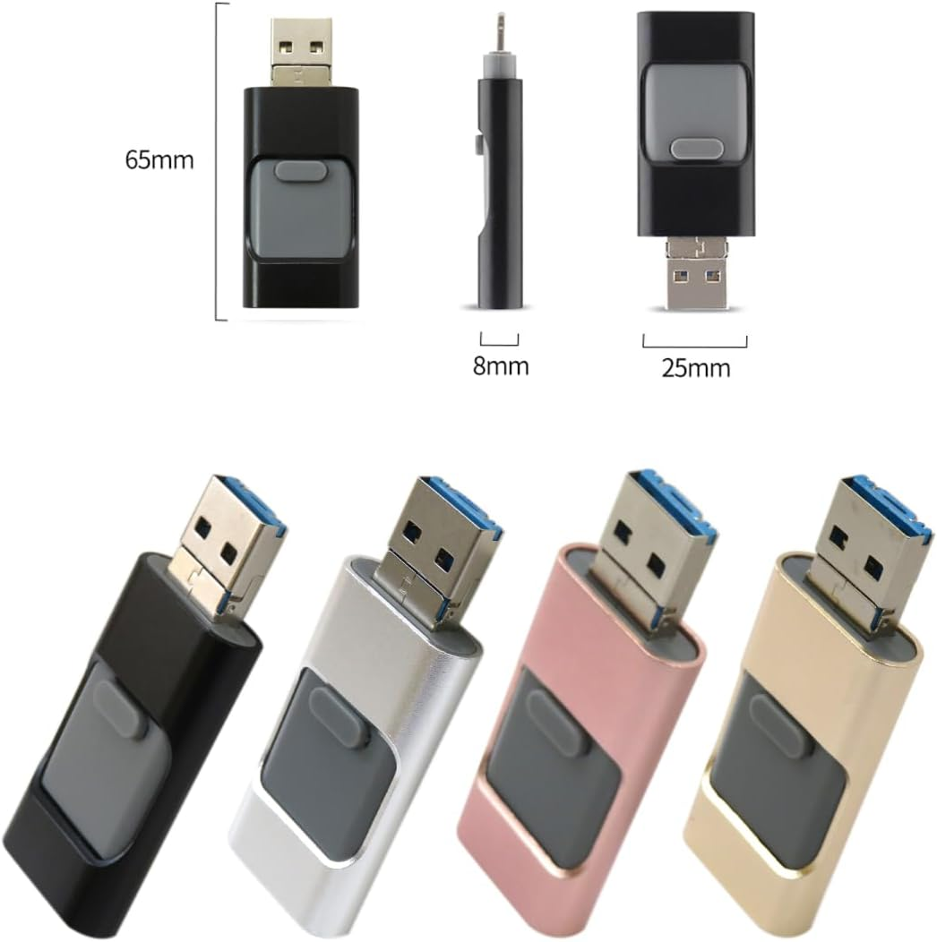 LINGSEE New 64GB USB 3.0 Flash Pen Drive Thumb U Disk Memory Stick Storage for Iphone Ipad PC Iphone 6 7 8 11 Pro X XS 12 13 14 for IOS8 or Above,Windows Xp,Windows 7/8/10,Window Osx,Linux.Mac (Black) image number 4