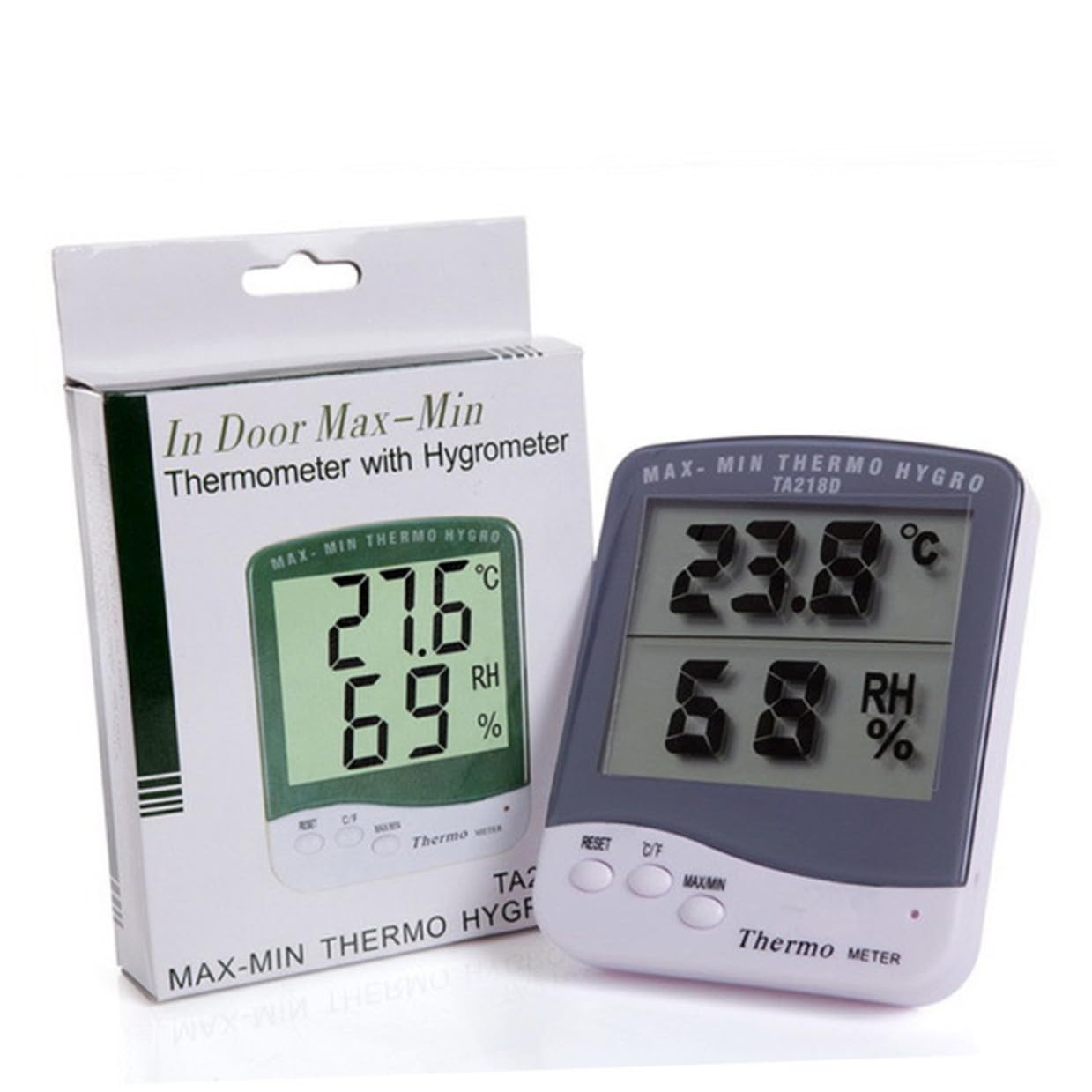 Portable Indoor Digital Hygrometer Thermometer with Large LCD Display Temperature Humidity Gauge Max Memory C Switch Electronic Moisture Monitor for Home Office image number 1