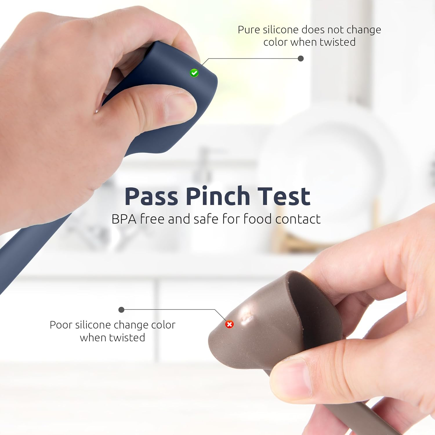 U-Taste 23 * 4Cm Small Spatula: 315℃ Heat-Resistant Silicone Mini Jar Scraper, Food-Grade Non-Stick Flexible Kitchen Baking Utensil for Mixing, Scraping Scooping Jam Butter in Bowl (Midnight Blue) - Midnight Blue image number 2