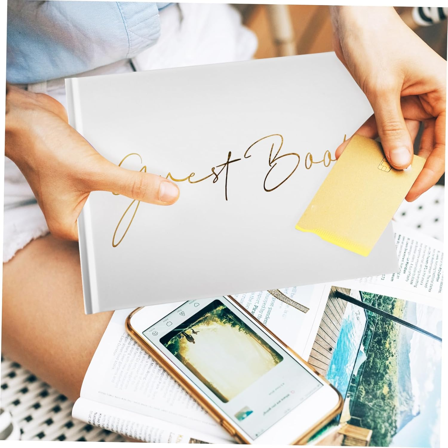 Guest Book for Party Wedding Memorial Guest Book Album Memory Photo Album image number 6