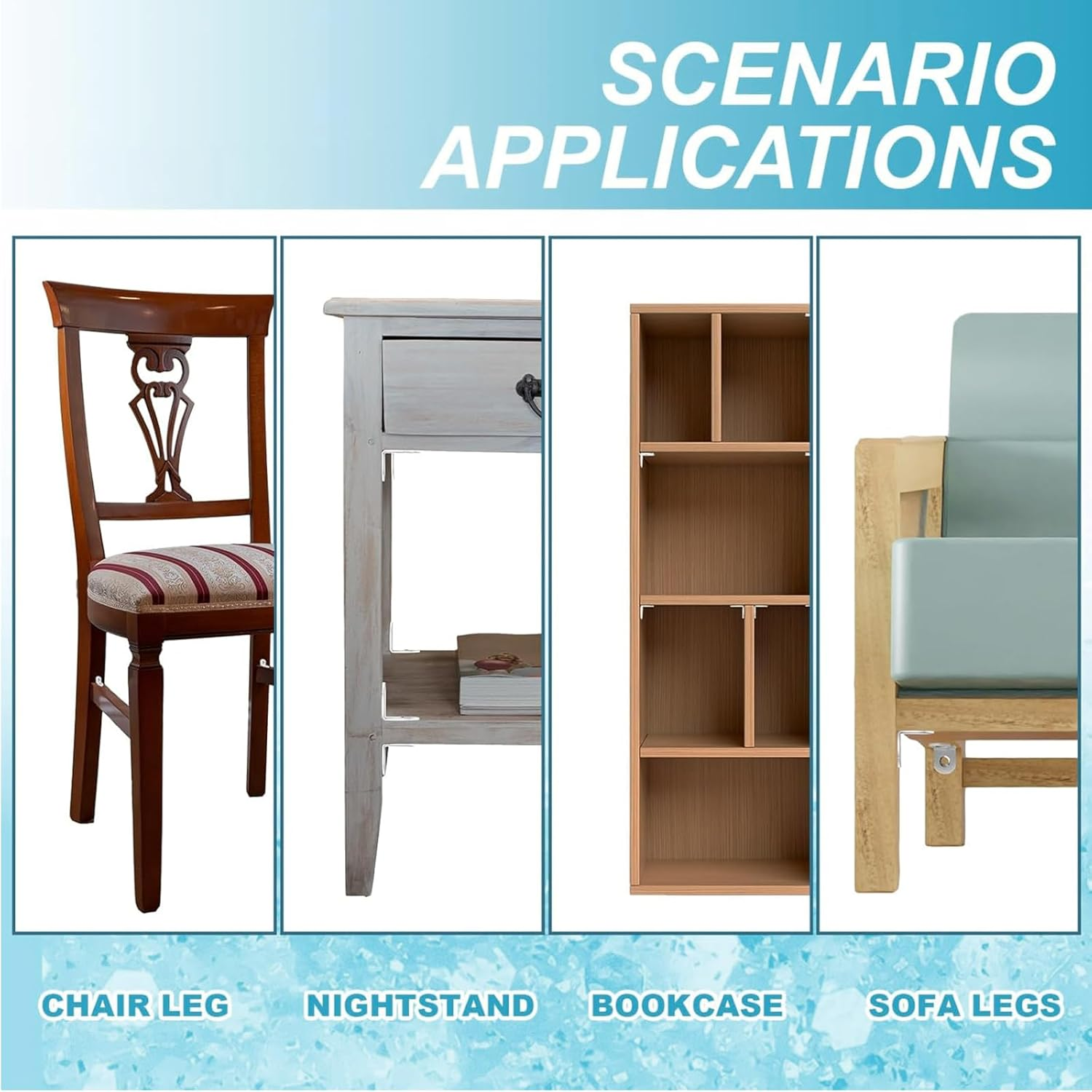 Hunken 30 PCS Metal L Angle Brackets with 60 Screws, Right Angle Corner Brackets for Wood Furniture, Chairs, Drawers, Cabinets (20 X 20 X 16 CM / 0.78 X 0.78 X 0.62 In) image number 3