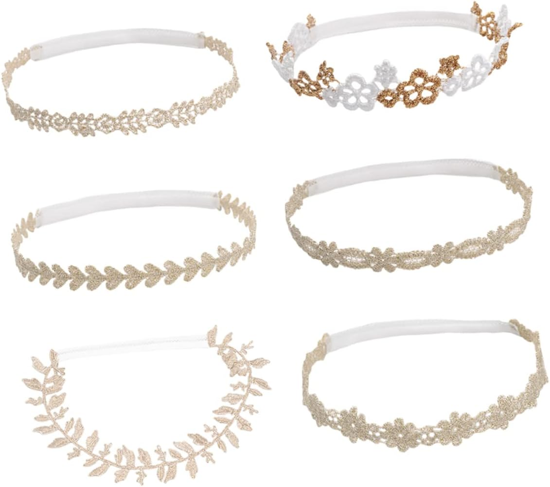 Hohopeti 6Pcs Lace Floral Headbands for Elastic Hair Bands Accessories Stylish Flower Design for Special Occasions Party Everyday Use