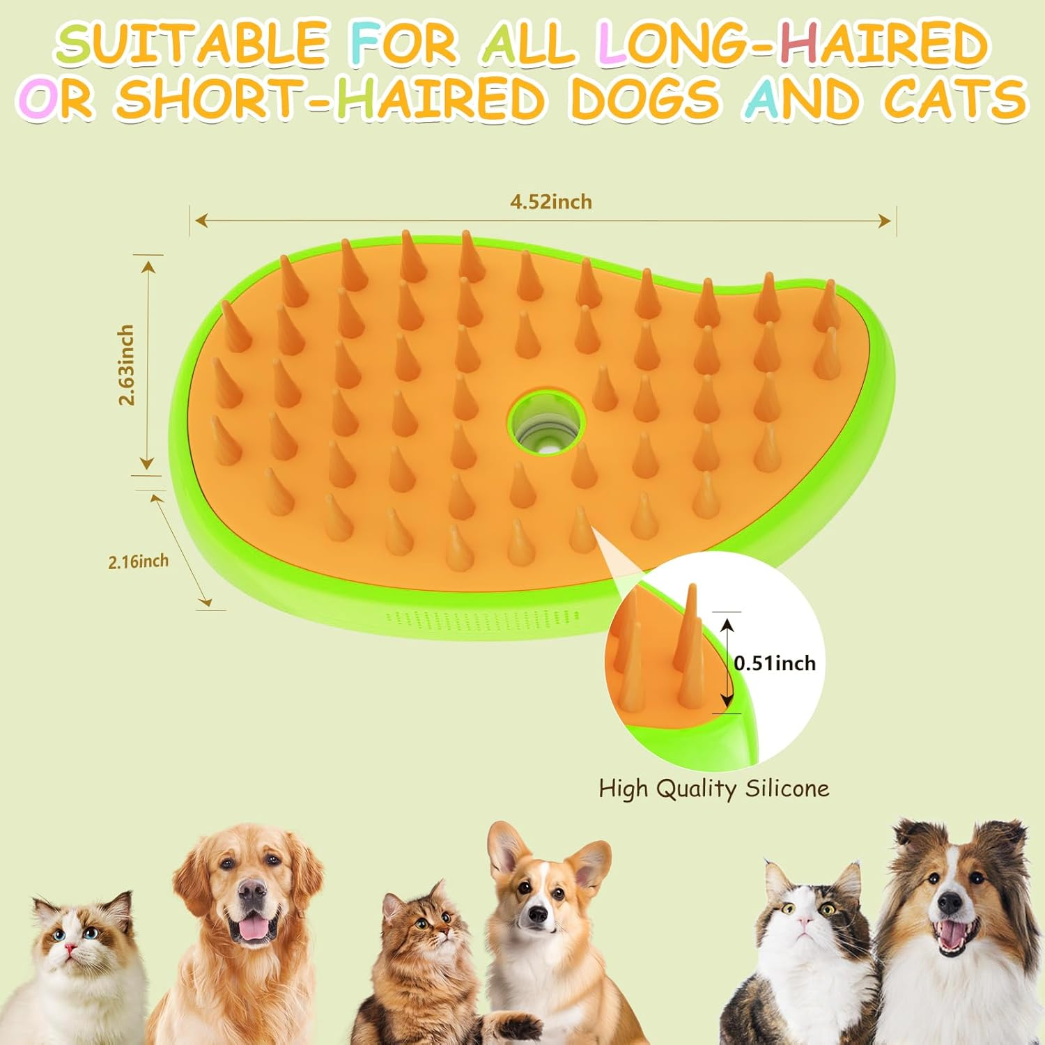 Cat Steam Brush, 3 In1 Steam Cat Brush, Steam Brush for Cats, Steamy Cat Brush, Rechargeable Silicone Steam Pet Brush, Multifunctional Pet Hair Comb for Removing Tangled and Loosse Hair (Green)