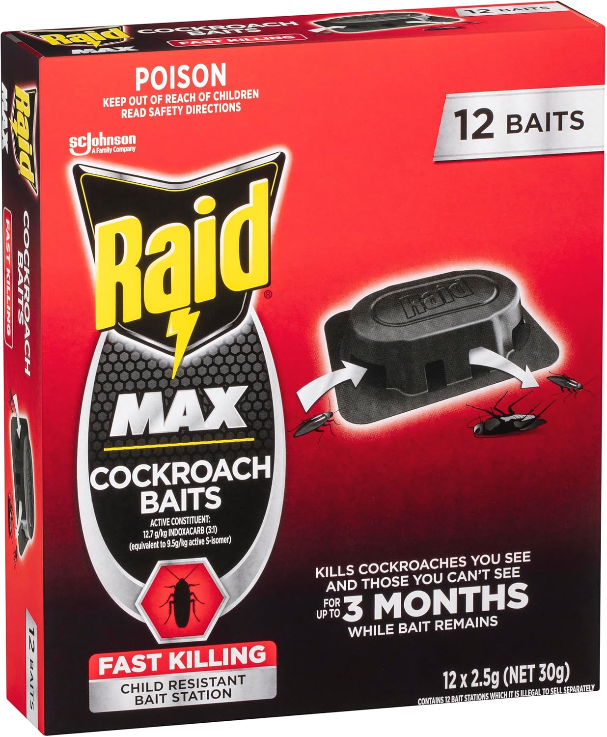 Raid Max Cockroach Baits 12-Pieces Pack image number 2