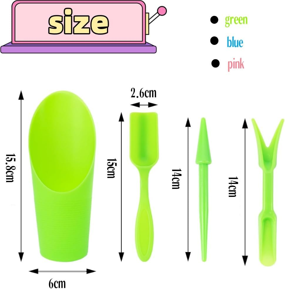 DACUAN 12 Pcs PVC Succulent Soil Scoop,Succulent Care Plastic Kit, Colorful Mini Garden Tool Set for Flower Succulent Planting,Transplanting,Weeding