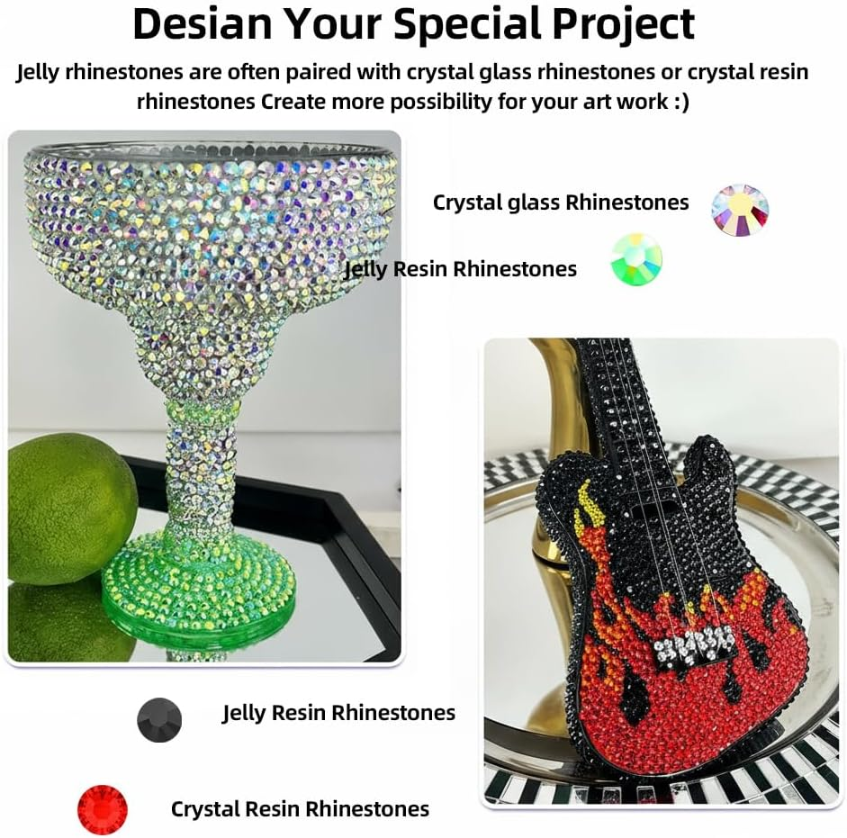 Resin Flatback Rhinestones for Nails DIY Crafts Bedazzling Non-Hotfix Mixed Sizes 2-6Mm Black Gems - Orevan image number 1