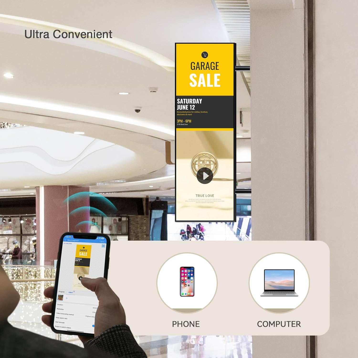 29 Inch Ultra-Wide Digital Signage Display, 1000Nits Slim 25.8Mm, 6.8Mm Frameless Commercial Advertising Screen Digital Menu Board Usb/Hdmi/Wifi, Android OS Free Cloud Cms,Monitor image number 5