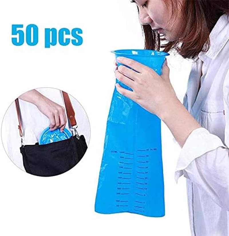 50 Sick Bags Vomit Bags Emesis Calibrated 1 Litre Infection Control Secure Tie image number 5