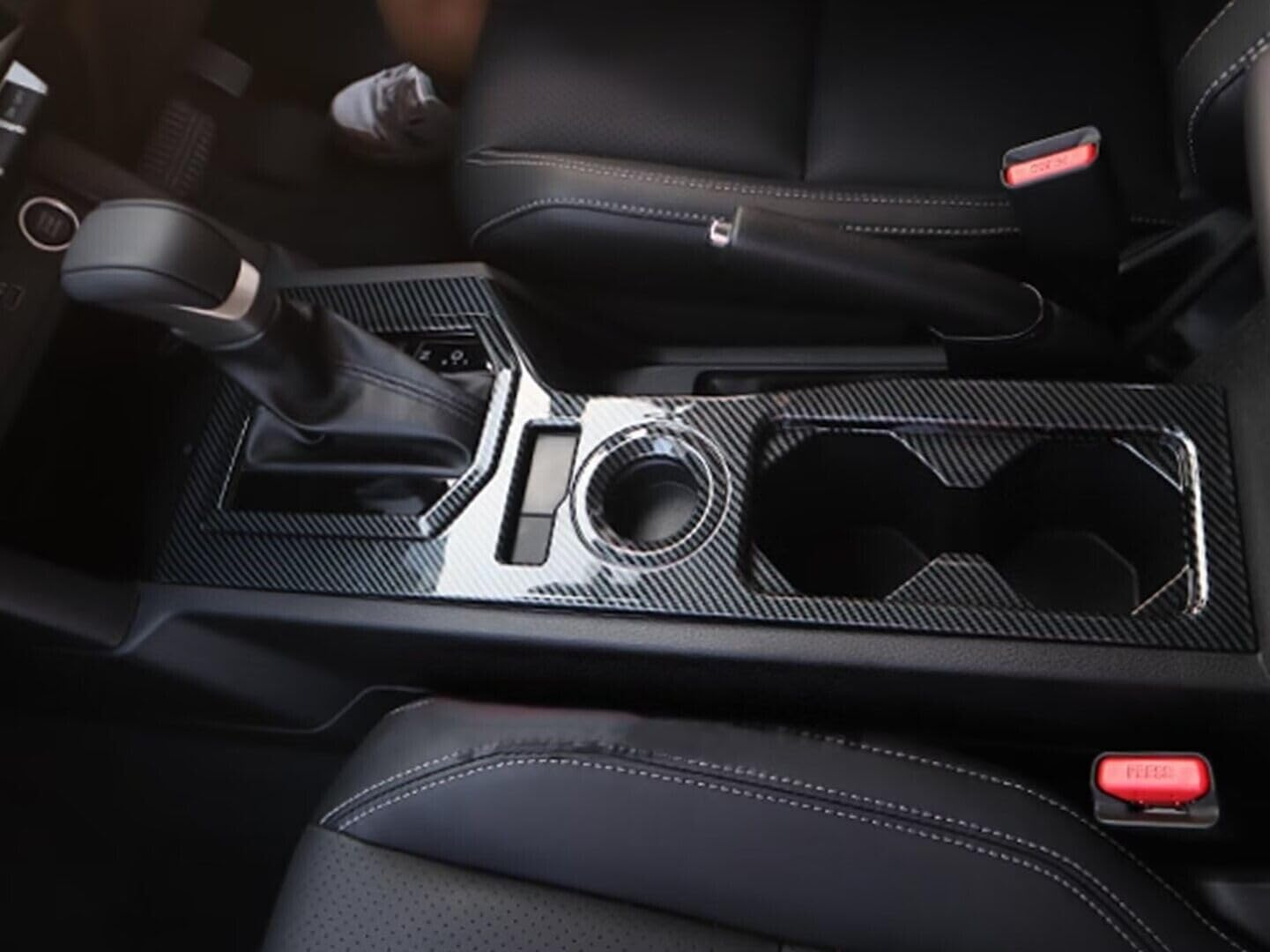 GZBFTDH Carbon Fiber Gear Shift Panel Cover Accessories for Mitsubishi Triton 2024 2025, Car Parts Protector Guard Plate ABS image number 4