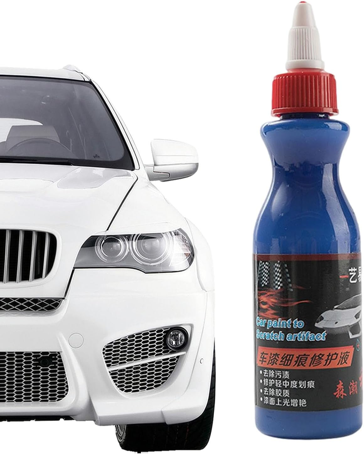 Car Scratch Remover Blue, Car Paint Repair, 100Ml Blue Car Scratch Remover for Repairing Light to Moderate Scratches, Quick Fix Paint for Vehicles with Minor Scratches Metal image number 5