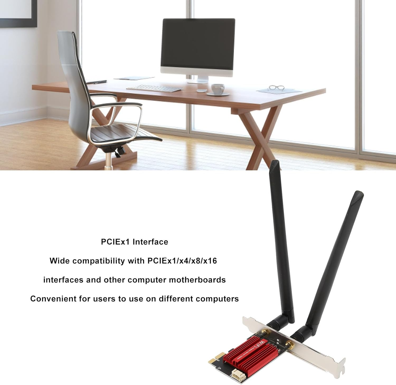 7260AC Pro PCIE Wifi Card, Pcie Network Card with 2.4Ghz and 5Ghz Dual Band,1200Mbps, Wifi Adapter for Desktop PC Compatible with Pciex1/X4/X8/X16, for Wins 7/8/10/11