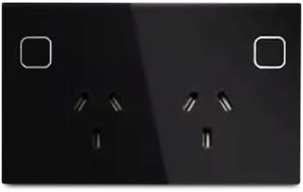 Australian Certified Zigbee Smart Double Power Point (White & Black) (Black)