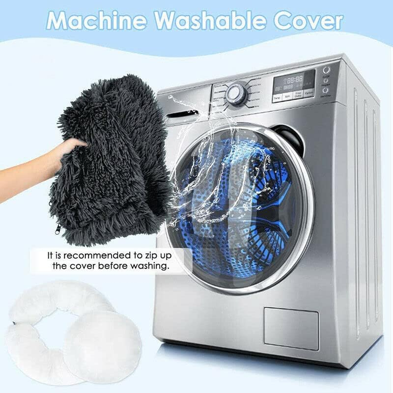 AIMALL Washable Pet Calming Bed with Zipper Cover, Soft Plush round Dog Cat Sleeping Nest, Warm Detachable Design for Comfort in 50Cm-100Cm Sizes image number 3