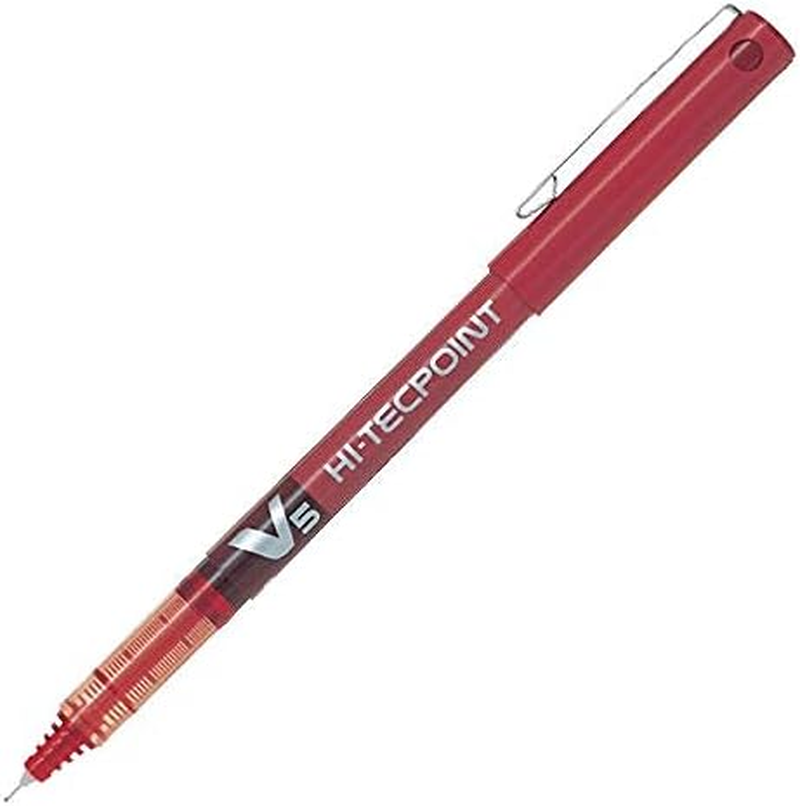 Pilot V5 Hi-Tecpoint Extra Fine Rollerball Pen 0.5Mm Nib Tip, Business Colour Black Blue Red image number 1