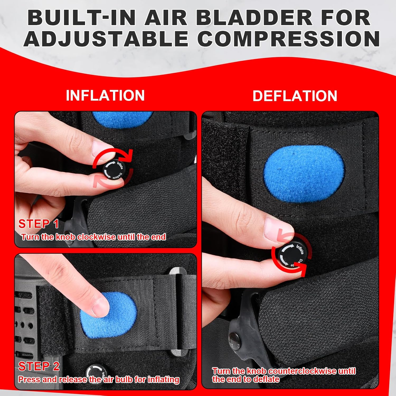 Inflatable Walking Boot - Air Cam Walker Fracture Boot - Tall Walker Brace Ultralight Orthopaedic Boot for Sprained Ankle Stress Fracture Broken Foot Achilles Tendonitis Foot Pain Recovery (Large) image number 2