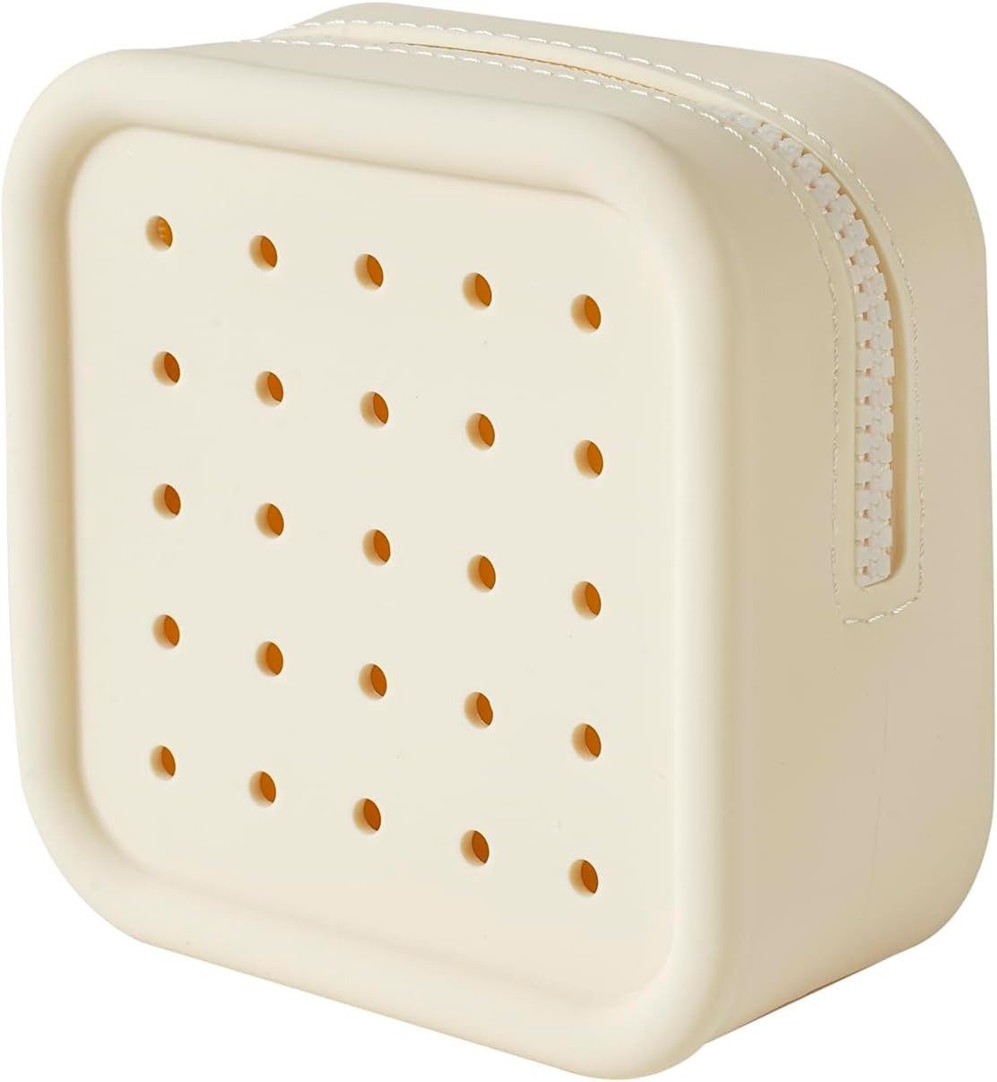 DDPOND Silicone Makeup Bag with Holes, Small Waterproof Travel Cosmetic Bag, Stylish Travel Toiletry Pouch, Multi-Purpose with Holes Pouch Perfect for Sports, Beach, Pool(07Beige) image number 4