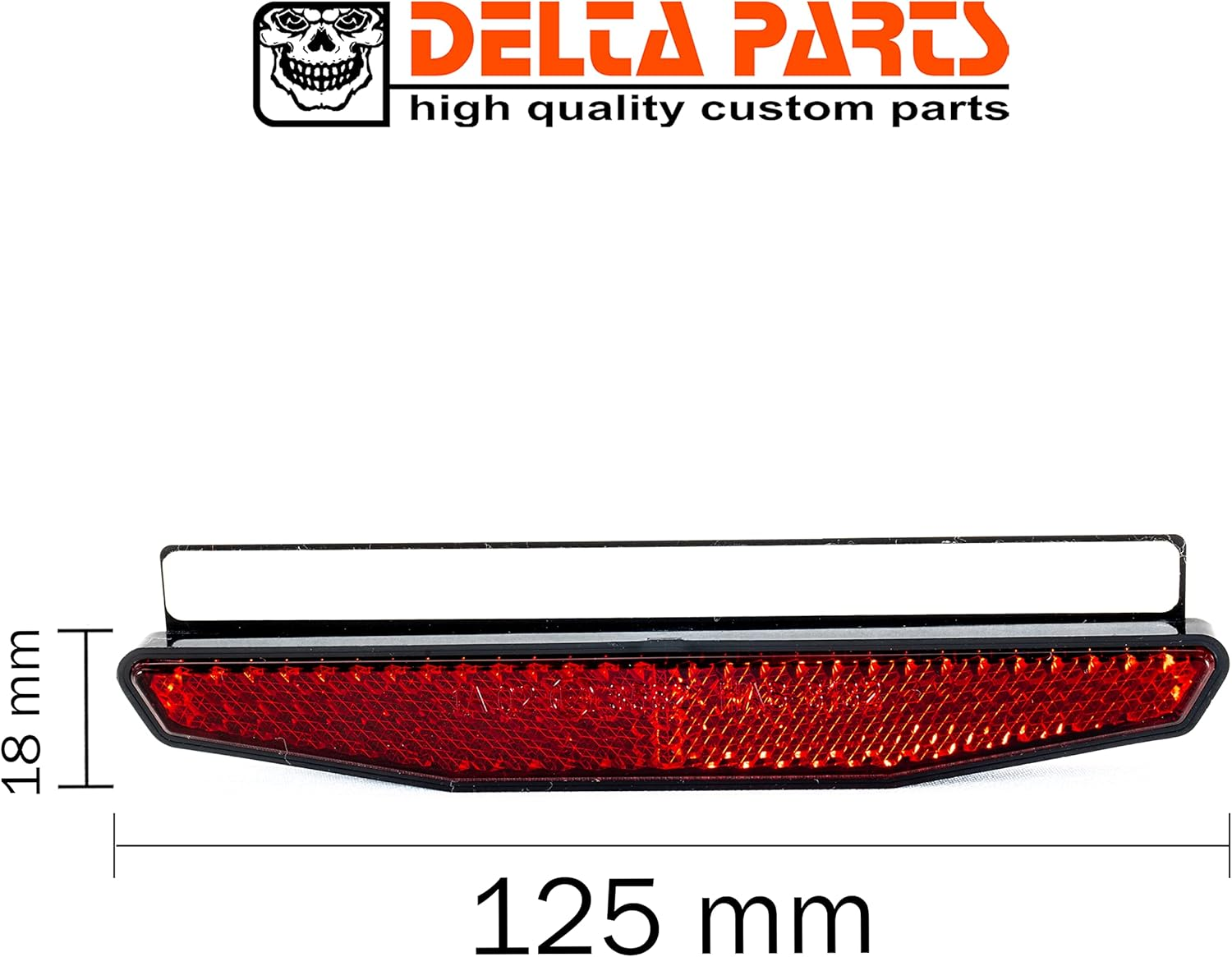 Delta Parts - Reflector Rear Reflector for Motorcycle - Rear Cat'S Eye - Reflector Including Mounting Plate Made of Self-Adhesive Aluminium - Motorcycle Accessories Reflectors Sticker. Made in Germany image number 4