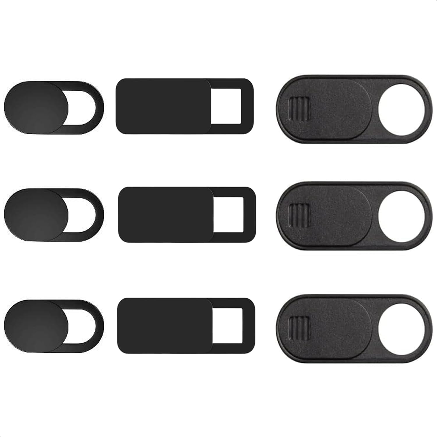 6PCS Webcam Cover Slide Camera Privacy Security Protect Sticker for Phone Laptop (Black)