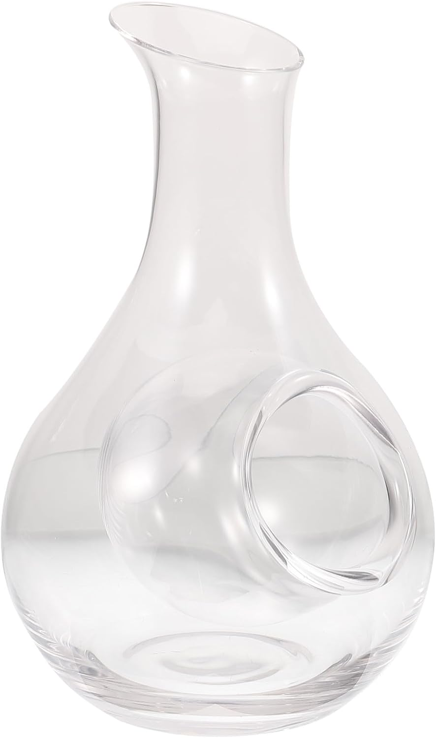 EXHUMKY Creative 385Ml Glass Wine Pitcher with Ice Slot, Japanese Style Wine Decanter and Liquor Dispenser, Glass Water Container Suitable for Dining and Entertaining image number 6