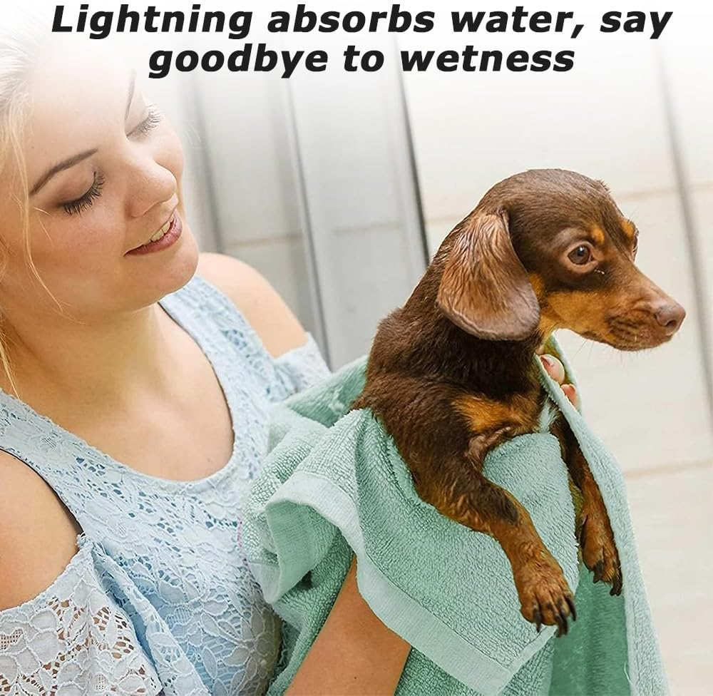 Pack of 3 Large Microfiber Pet Towels, Quick Dry Dog & Ca Washcloths, Super Absorbent Sweat Rags, for Pet Bathing, Grooming, and Drying 50X100 CM image number 3