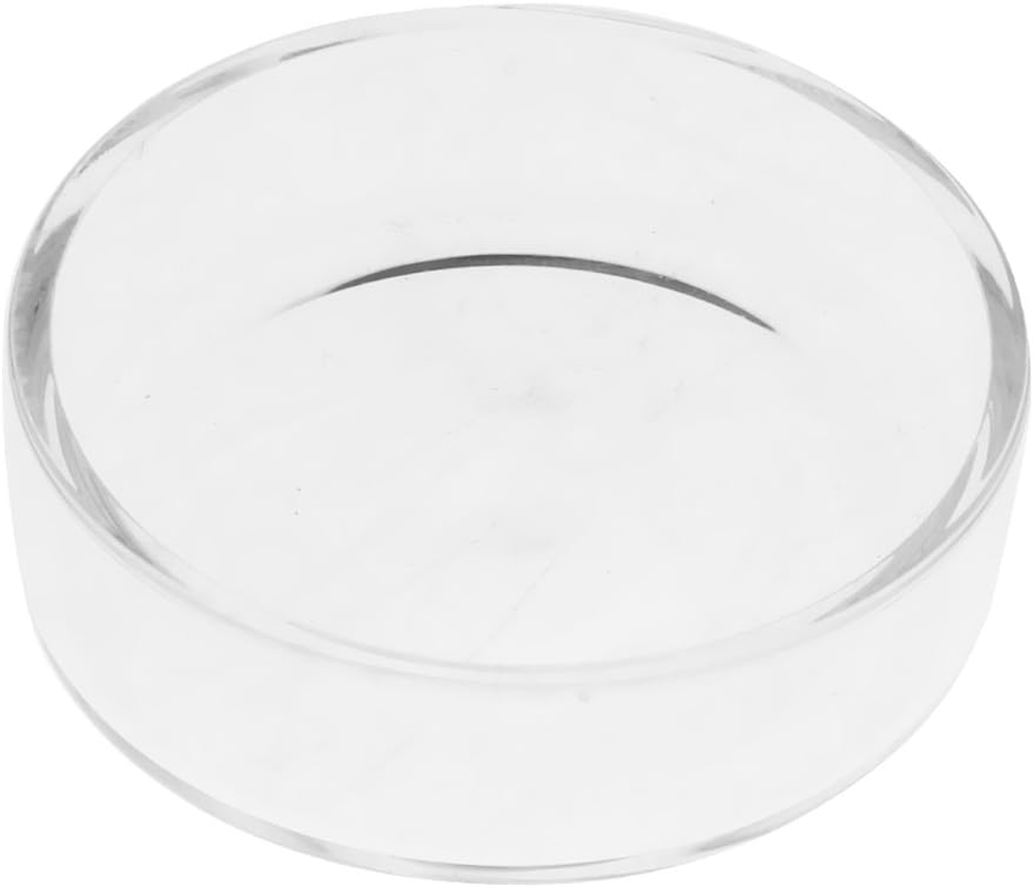 B Baosity Pond Feeder Food Dish Bowl Feeder Tray Container Glass Feeding Dish for Food Round/Square, Transparent, Round image number 3