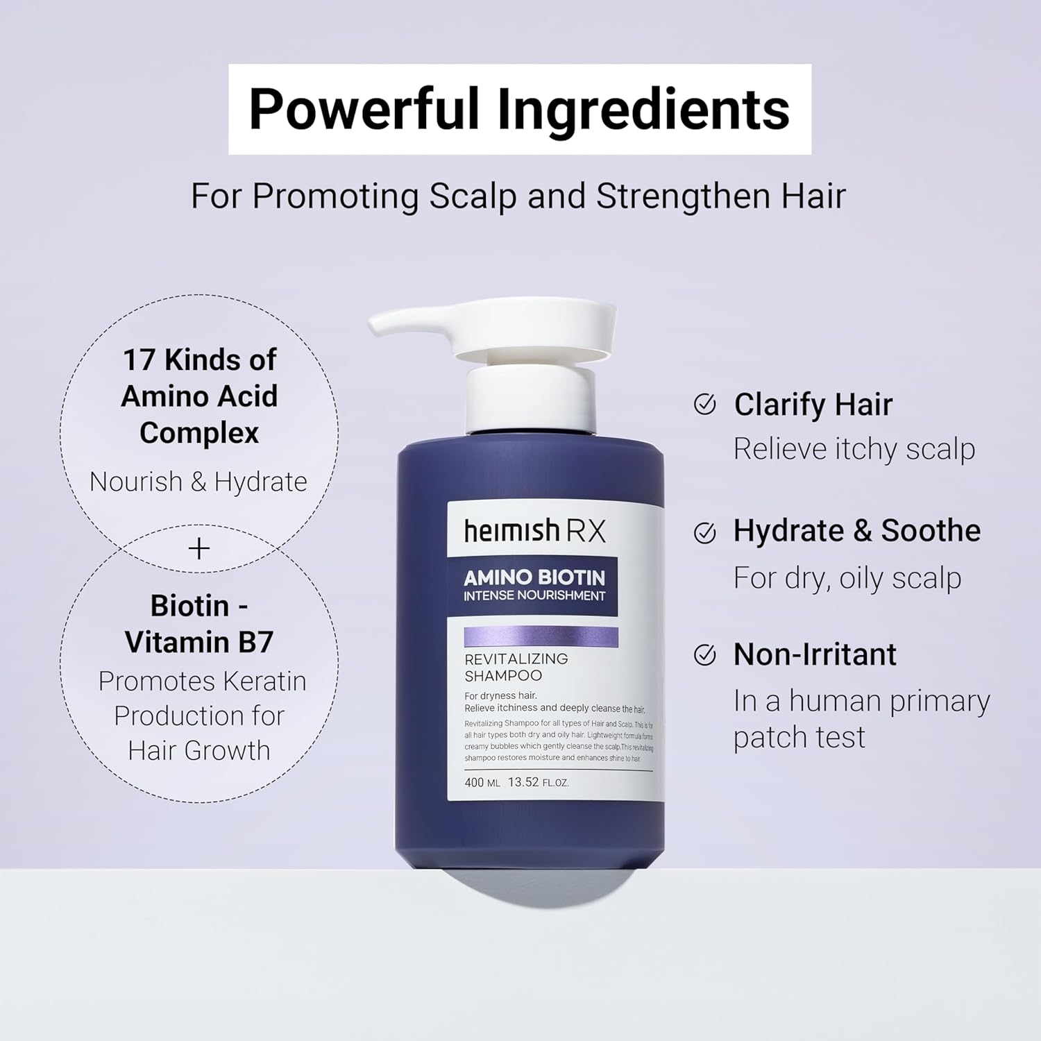 HEIMISH - RX Amino Biotin Revitalizing Shampoo 400Ml image number 1