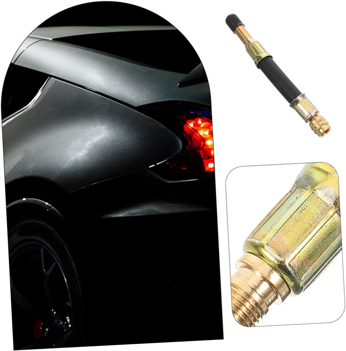 CHICAMPERA Dual Tire Valve Stem Extender Rubber Valve Extension for Efficient Car Inflation for Trailers User-Friendly Design for Automotive Tools and Equipment image number 4