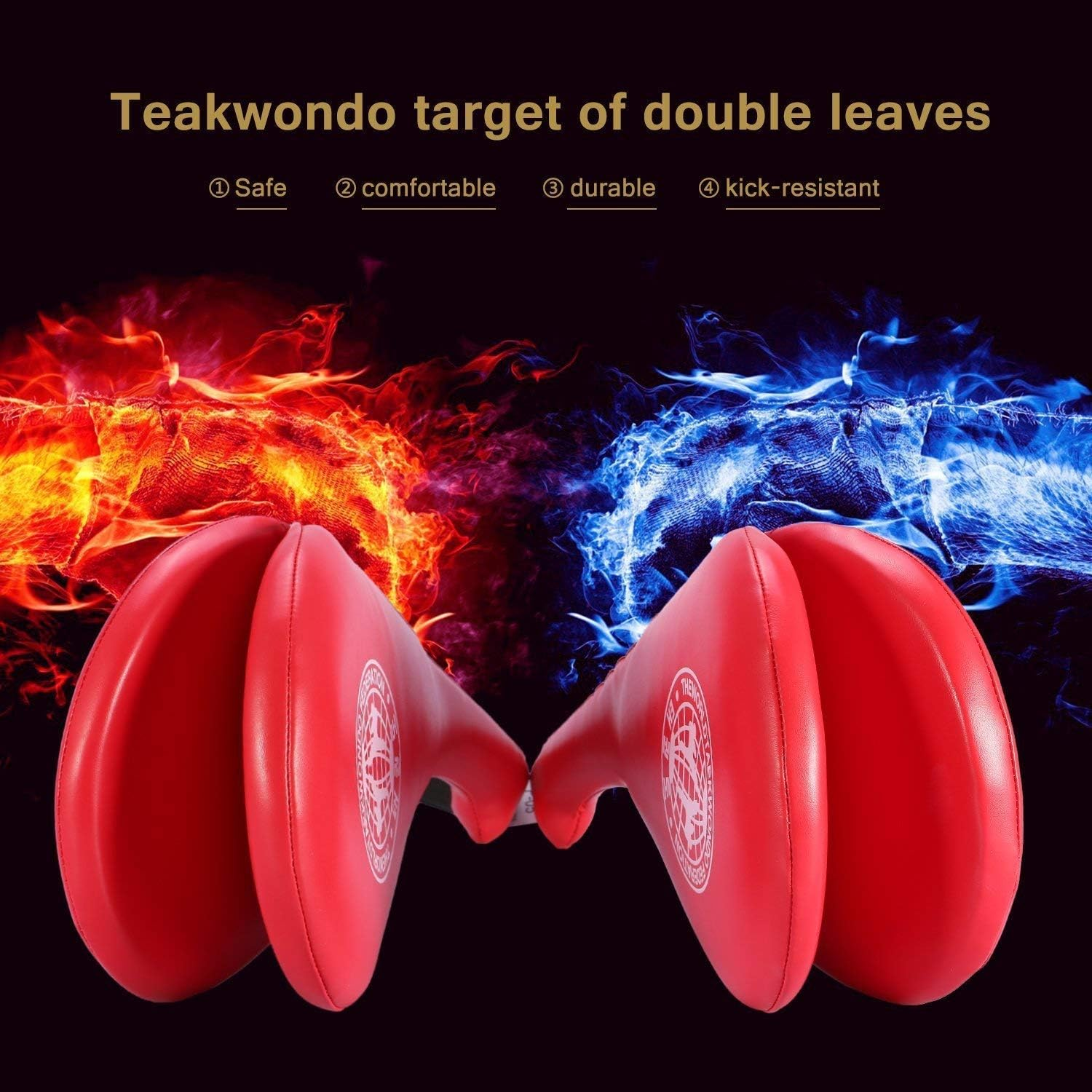 Yosoo 1 Pair of Taekwondo Double Kick Pad Target Tae Kwon Do Karate Kickboxing Training TKD Kicking Pad Practice Kick Target Training Double Face Kick Foot Pad Martial Arts Equipment Sporting Goods Pa